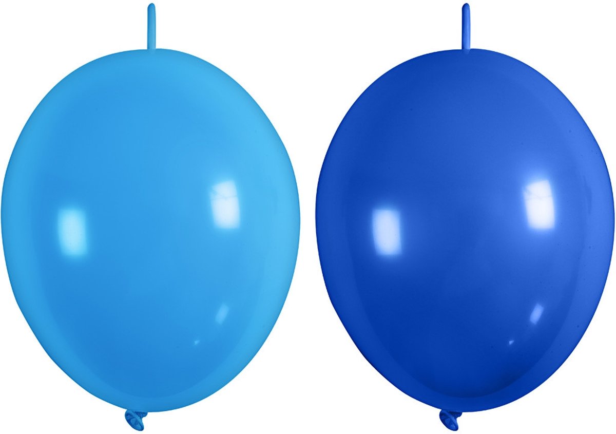 Ballonnen, blauw, lichtblauw, linked, 8stuks [HOB-59181]